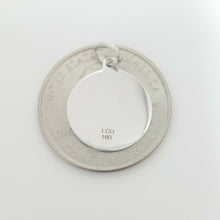 Load image into Gallery viewer, 14k solid white gold round saint Christopher pendant charm religious 0.60" 2g

