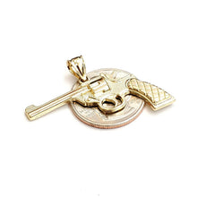 Load image into Gallery viewer, 14k yellow solid Gold handgun pistol gun Pendant charm fine gift jewelry 3.8g
