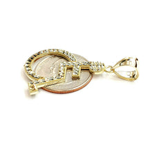 Load image into Gallery viewer, 10k yellow Gold handicap disability Pendant charm diamond cut fine jewelry 2.6g

