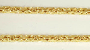 Men Women 10K solid Yellow Gold 3.3mm Byzantine Link Chain Necklace 29.75" 51.2g