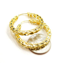 Load image into Gallery viewer, New 10K yellow Gold 1.52" 4mm Turkish hoop Earrings Round fine jewelry 5.7g
