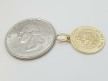 Load image into Gallery viewer, 14k solid yellow gold round saint Joseph pendant fine religious jewelry 0.60" 2g
