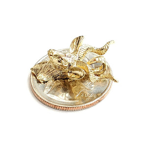 14k yellow Gold 3D deer buck male head Hunting Pendant charm gift jewelry 4.7g