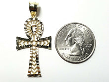 Load image into Gallery viewer, 10k yellow gold Egyptian ankh cross pendant charm fine religious jewelry 2.6g

