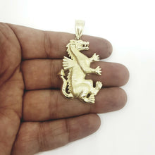 Load image into Gallery viewer, 10k yellow gold dragon full body pendant/charm gift fine jewelry for men 6.6g
