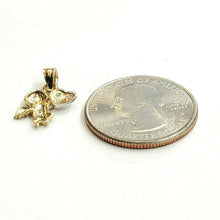 Load image into Gallery viewer, New 14k two tone Gold full body tiny angel heart Pendant charm fine jewelry 1.1g
