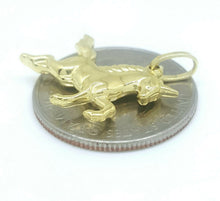 Load image into Gallery viewer, 14k yellow gold hollow unicorn full body 3D pendant charm fine gift jewelry 1.5g
