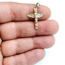 Load image into Gallery viewer, New 14k yellow gold solid Alaska Totem pole Mythology pendant fine jewelry 2.6g
