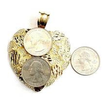 Load image into Gallery viewer, New 10k yellow gold nugget big heart pendant charm fine gift women jewelry 22.8g
