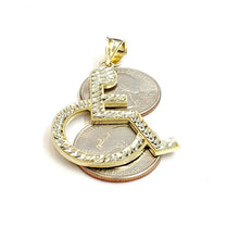 Load image into Gallery viewer, 10k yellow Gold handicap disability Pendant charm diamond cut fine jewelry 3.7g
