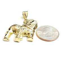 Load image into Gallery viewer, 10k yellow Gold bulldog full body Pendant charm diamond cut fine jewelry 6.5g
