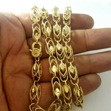 Load image into Gallery viewer, New 14K yellow gold 6.5mm Turkish chain Necklace fine gift jewelry men 28&quot; 59g
