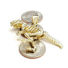 Load image into Gallery viewer, 10k yellow Gold 3D Dinosaur movable animal Jurassic Pendant fine jewelry 16.1g
