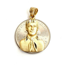Load image into Gallery viewer, 14k yellow gold Jesus Malverde Narco saint Sinaloa pendant charm fine gift 2.2g
