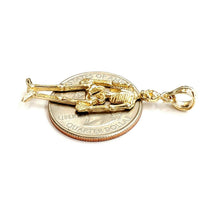 Load image into Gallery viewer, 14k yellow Gold Skeleton Skull mummy Bone Pendant charm Gift fine jewelry 2.9g
