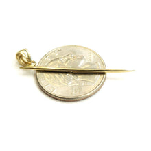 Load image into Gallery viewer, 14k yellow Gold solid 3D Toothpick Pendant charm Unisex gift fine jewelry 1.1g
