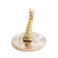 Load image into Gallery viewer, 14K Yellow Gold 3D Famous Leaning Tower of Pisa Charm Pendant Fine Jewelry 2.3g

