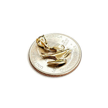 Load image into Gallery viewer, New 14k yellow Gold Tiny Dove bird Pendant charm love gift fine jewelry 1.1g

