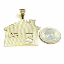 Load image into Gallery viewer, New 10k yellow gold trap house pendant charm diamond cut gift fine jewelry 9.9g
