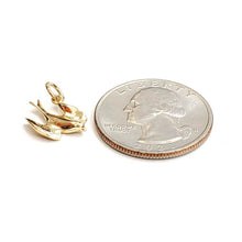 Load image into Gallery viewer, New 14k yellow Gold Tiny Dove bird Pendant charm love gift fine jewelry 0.9g
