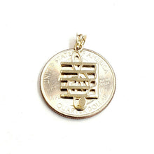 Load image into Gallery viewer, 14k solid yellow Gold music sign note Pendant diamond cut fine jewelry gift 1.2g
