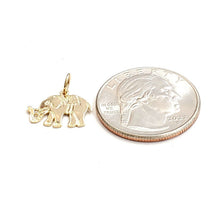 Load image into Gallery viewer, 14k yellow Gold tiny elephant Pendant charm unisex good luck fine jewelry 0.8g
