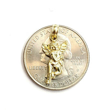 Load image into Gallery viewer, New 10k yellow Gold full body angel diamond cut Pendant charm fine jewelry 1g
