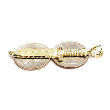 Load image into Gallery viewer, New 10k yellow Gold dagger knife Pendant charm fine gift jewelry for men 3.5g
