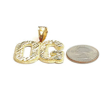 Load image into Gallery viewer, 10k yellow Gold OG original gangster word Pendant diamond cut fine jewelry 6.7g
