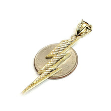 Load image into Gallery viewer, 10k yellow gold lightning bolt pendant charm fine gift jewelry diamond cut 2.4g
