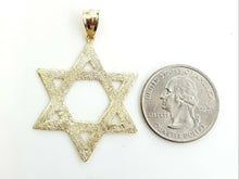 Load image into Gallery viewer, 14k yellow gold star of David Jewish Israel charm pendant religious jewelry 4.4g
