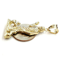 Load image into Gallery viewer, New 10k yellow gold saint Lazaro pendant charm fine religious gift jewelry 8.1g
