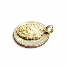 Load image into Gallery viewer, 14k yellow solid Gold lion leo head face Pendant charm fine gift jewelry 2.4g
