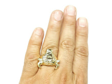 Load image into Gallery viewer, 10k yellow gold bull head zodiac Taurus men&#39;s Ring diamond cut jewelry Size 9
