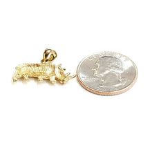 Load image into Gallery viewer, New 14k yellow Gold Rhinoceros Full body animal Pendant charm fine jewelry 3.3g
