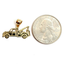 Load image into Gallery viewer, New 14k yellow Gold tow truck car Pendant charm gift fine jewelry 1.1g
