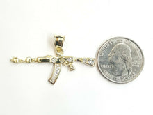 Load image into Gallery viewer, 10k yellow Gold AK-47 machine gun rifle Pendant charm fine jewelry zirconia 3.4g
