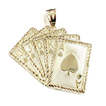 Load image into Gallery viewer, New 10k yellow solid Gold playing card Pendant charm casino fine jewelry 22.6g
