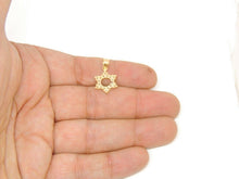 Load image into Gallery viewer, 14k yellow gold star of David Israel pendant cubic zirconia fine jewelry 1.2g
