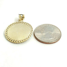Load image into Gallery viewer, 10k yellow gold round angel pendant charm diamond cut gift jewelry 0.97" 4.1g
