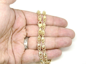 14K yellow gold 4.5mm Turkish chain Necklace fine gift jewelry 25.75" 32.7g