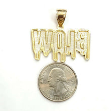 Load image into Gallery viewer, New 10k yellow Gold BLOW word Pendant diamond cut fine jewelry unisex gift 5.3g
