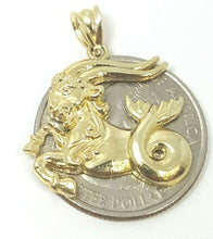 Load image into Gallery viewer, 10k yellow solid Gold Capricorn Sea Goat zodiac Pendant charm fine jewelry 2.4g
