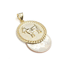 Load image into Gallery viewer, 10k yellow Gold round Goat Pendant charm diamond cut animal fine jewelry 5g
