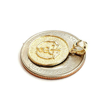 Load image into Gallery viewer, 14k yellow Gold round caduceus of Hermes medical sign Pendant charm jewelry 1.7g
