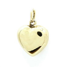 Load image into Gallery viewer, 14k yellow Gold shiny 3D Heart pendant charm fine gift jewelry for women 2.1g
