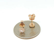 Load image into Gallery viewer, New 14k rose Gold 0.20Ct Diamond stud Earrings gift for her Push Back Fastening
