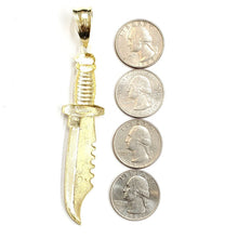 Load image into Gallery viewer, 10k yellow Gold dagger Big knife Pendant charm fine gift jewelry for men 8.6g
