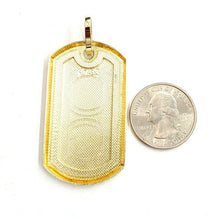 Load image into Gallery viewer, New 10k yellow Gold solid dog tag Pendant charm shiny fine gift jewelry 9.9g
