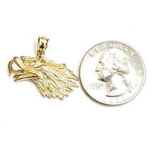 Load image into Gallery viewer, New 14k yellow Gold eagle Head Pendant charm gift fine jewelry unisex 3.1g
